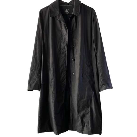 Calvin Klein Jackets & Blazers - CK Calvin Klein black label Y2K vintage black rain/trench coat